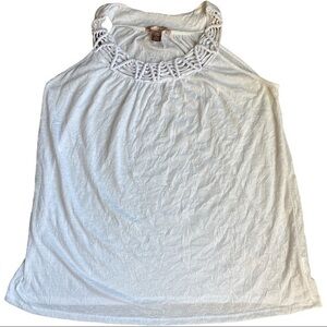 White Stag size Large (12-14) white sleeveless top, woven at top